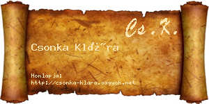 Csonka Klára névjegykártya
