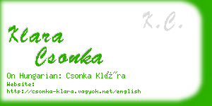 klara csonka business card